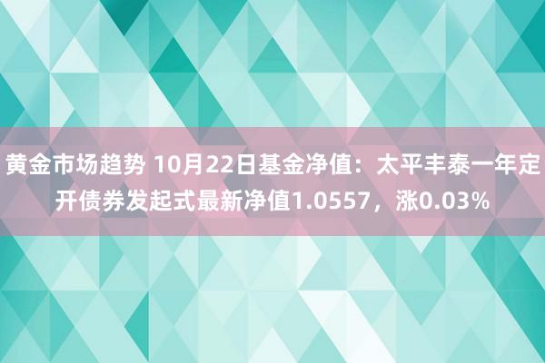 黄金市场趋势 10月22日基金净值：太平丰泰一年定开债券发起式最新净值1.0557，涨0.03%