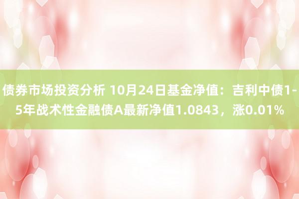 债券市场投资分析 10月24日基金净值：吉利中债1-5年战术性金融债A最新净值1.0843，涨0.01%