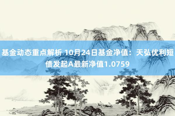 基金动态重点解析 10月24日基金净值：天弘优利短债发起A最新净值1.0759