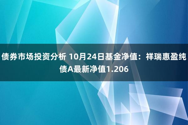 债券市场投资分析 10月24日基金净值：祥瑞惠盈纯债A最新净值1.206