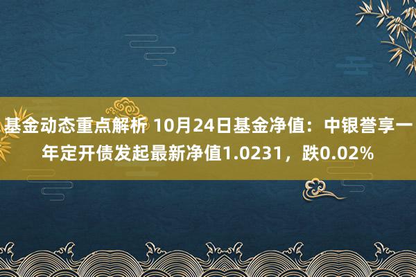 基金动态重点解析 10月24日基金净值：中银誉享一年定开债发起最新净值1.0231，跌0.02%