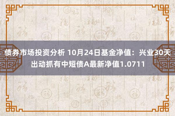 债券市场投资分析 10月24日基金净值：兴业30天出动抓有中短债A最新净值1.0711