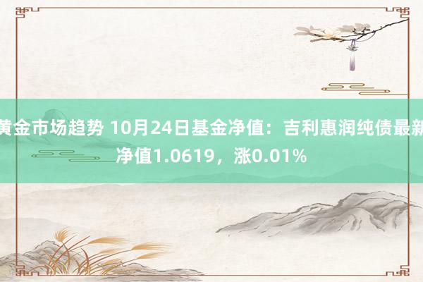 黄金市场趋势 10月24日基金净值：吉利惠润纯债最新净值1.0619，涨0.01%