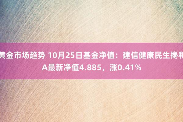 黄金市场趋势 10月25日基金净值：建信健康民生搀和A最新净值4.885，涨0.41%