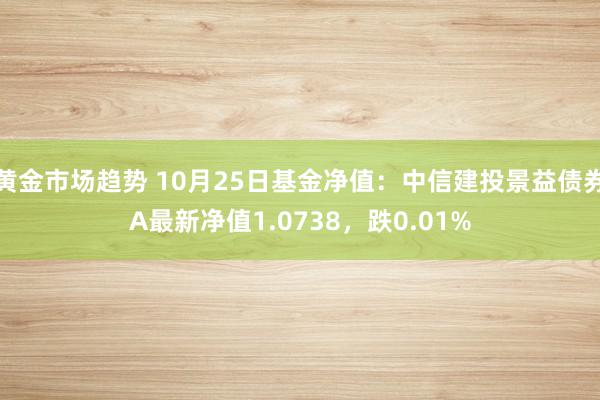 黄金市场趋势 10月25日基金净值：中信建投景益债券A最新净值1.0738，跌0.01%