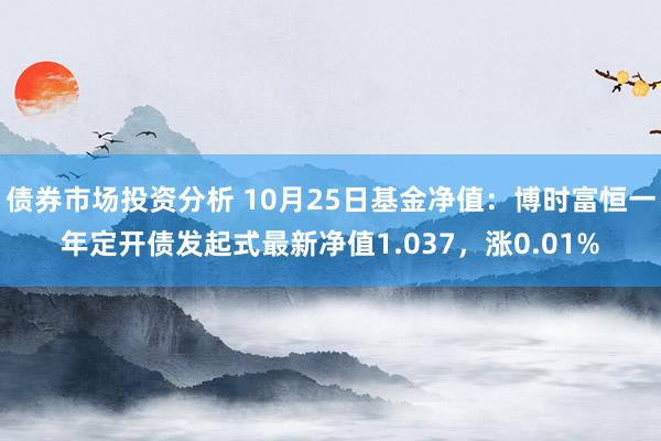 债券市场投资分析 10月25日基金净值：博时富恒一年定开债发起式最新净值1.037，涨0.01%