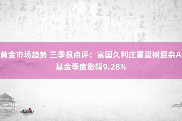 黄金市场趋势 三季报点评：富国久利庄重建树混杂A基金季度涨幅9.28%