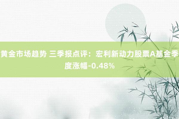 黄金市场趋势 三季报点评：宏利新动力股票A基金季度涨幅-0.48%