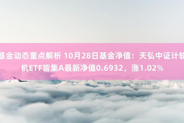 基金动态重点解析 10月28日基金净值：天弘中证计较机ETF皆集A最新净值0.6932，涨1.02%