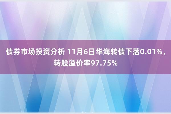 债券市场投资分析 11月6日华海转债下落0.01%，转股溢价率97.75%