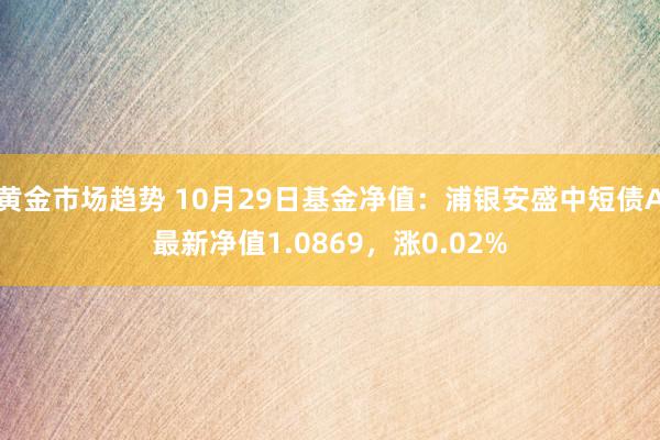 黄金市场趋势 10月29日基金净值：浦银安盛中短债A最新净值1.0869，涨0.02%