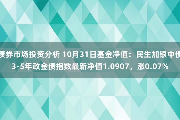 债券市场投资分析 10月31日基金净值：民生加银中债3-5年政金债指数最新净值1.0907，涨0.07%