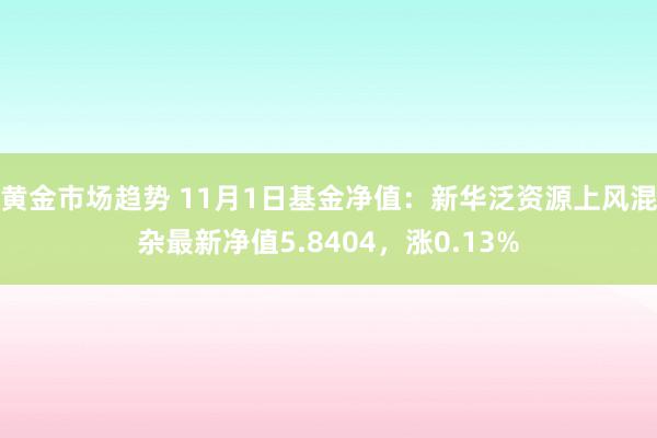 黄金市场趋势 11月1日基金净值：新华泛资源上风混杂最新净值5.8404，涨0.13%