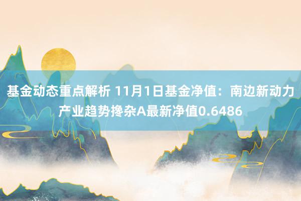 基金动态重点解析 11月1日基金净值：南边新动力产业趋势搀杂A最新净值0.6486