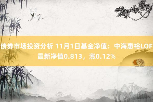 债券市场投资分析 11月1日基金净值：中海惠裕LOF最新净值0.813，涨0.12%