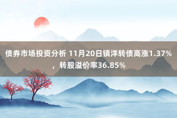 债券市场投资分析 11月20日镇洋转债高涨1.37%，转股溢价率36.85%