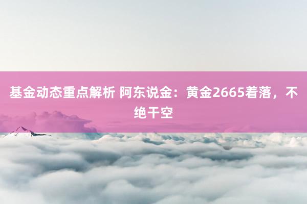 基金动态重点解析 阿东说金：黄金2665着落，不绝干空