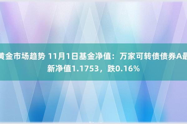 黄金市场趋势 11月1日基金净值：万家可转债债券A最新净值1.1753，跌0.16%