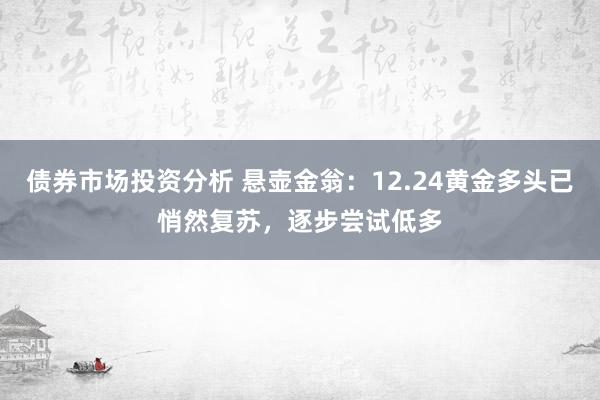 债券市场投资分析 悬壶金翁：12.24黄金多头已悄然复苏，逐步尝试低多