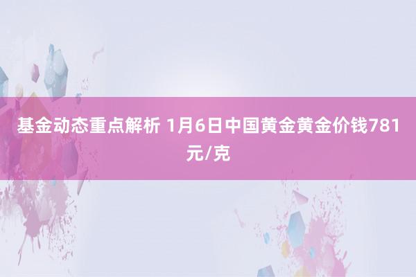 基金动态重点解析 1月6日中国黄金黄金价钱781元/克