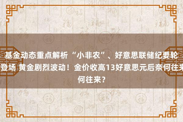 基金动态重点解析 “小非农”、好意思联储纪要轮替登场 黄金剧烈波动！金价收高13好意思元后奈何往来？