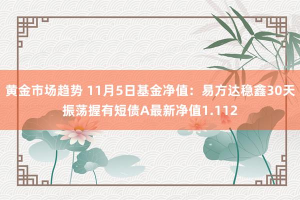 黄金市场趋势 11月5日基金净值：易方达稳鑫30天振荡握有短债A最新净值1.112