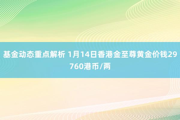 基金动态重点解析 1月14日香港金至尊黄金价钱29760港币/两