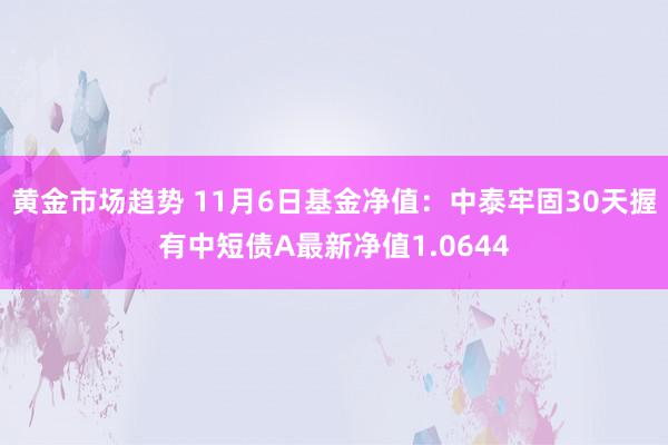 黄金市场趋势 11月6日基金净值：中泰牢固30天握有中短债A最新净值1.0644