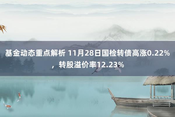 基金动态重点解析 11月28日国检转债高涨0.22%，转股溢价率12.23%