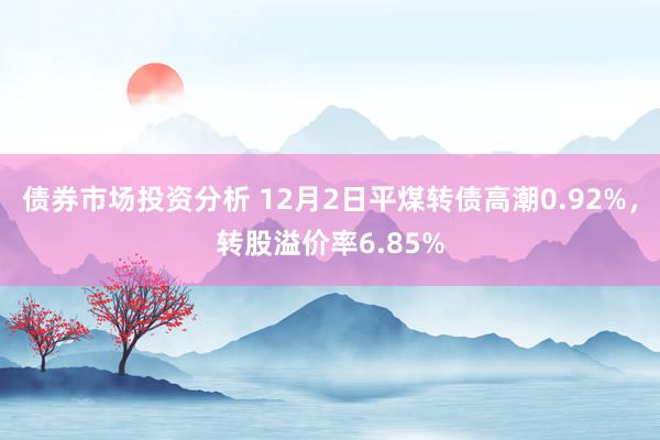 债券市场投资分析 12月2日平煤转债高潮0.92%，转股溢价率6.85%