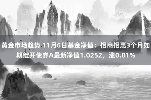 黄金市场趋势 11月6日基金净值：招商招惠3个月如期绽开债券A最新净值1.0252，涨0.01%