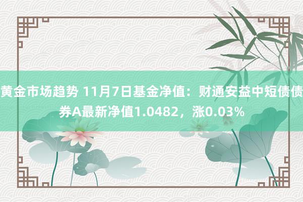 黄金市场趋势 11月7日基金净值：财通安益中短债债券A最新净值1.0482，涨0.03%