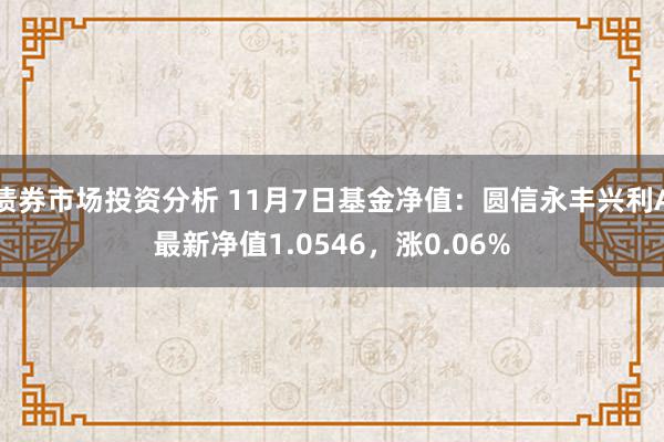 债券市场投资分析 11月7日基金净值：圆信永丰兴利A最新净值1.0546，涨0.06%