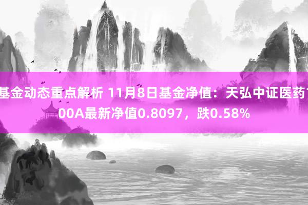 基金动态重点解析 11月8日基金净值：天弘中证医药100A最新净值0.8097，跌0.58%