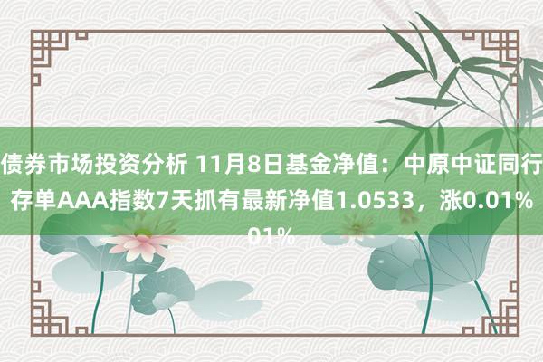 债券市场投资分析 11月8日基金净值：中原中证同行存单AAA指数7天抓有最新净值1.0533，涨0.01%