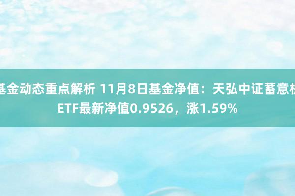 基金动态重点解析 11月8日基金净值：天弘中证蓄意机ETF最新净值0.9526，涨1.59%