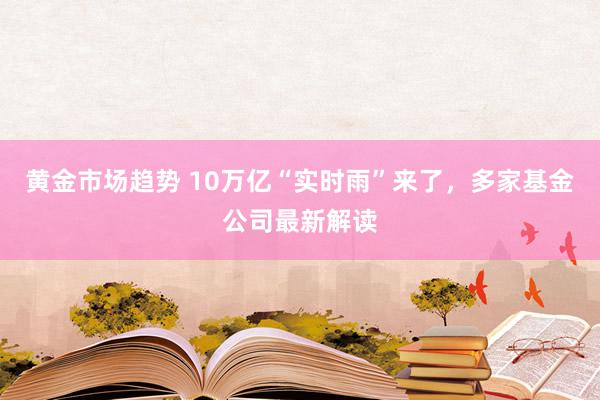 黄金市场趋势 10万亿“实时雨”来了，多家基金公司最新解读