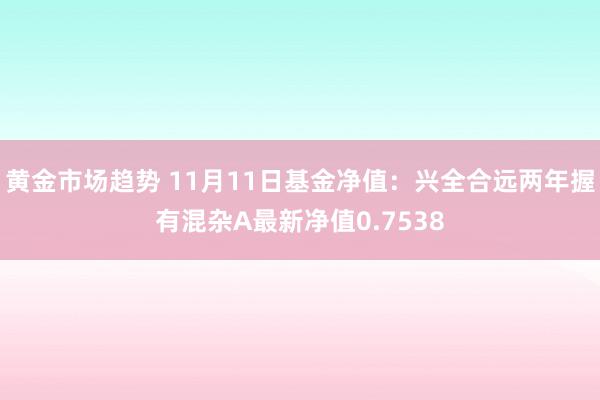 黄金市场趋势 11月11日基金净值：兴全合远两年握有混杂A最新净值0.7538