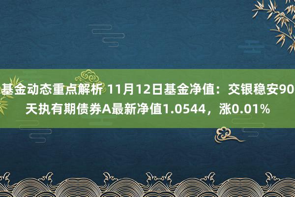 基金动态重点解析 11月12日基金净值：交银稳安90天执有期债券A最新净值1.0544，涨0.01%