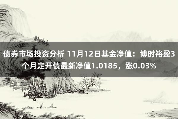 债券市场投资分析 11月12日基金净值：博时裕盈3个月定开债最新净值1.0185，涨0.03%