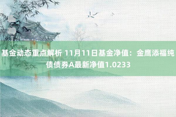 基金动态重点解析 11月11日基金净值：金鹰添福纯债债券A最新净值1.0233