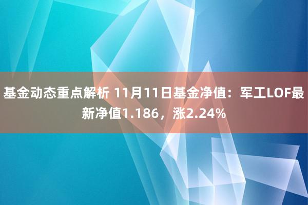 基金动态重点解析 11月11日基金净值：军工LOF最新净值1.186，涨2.24%