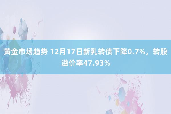 黄金市场趋势 12月17日新乳转债下降0.7%，转股溢价率47.93%