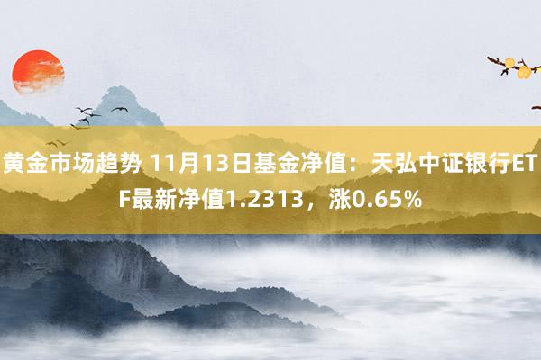 黄金市场趋势 11月13日基金净值：天弘中证银行ETF最新净值1.2313，涨0.65%