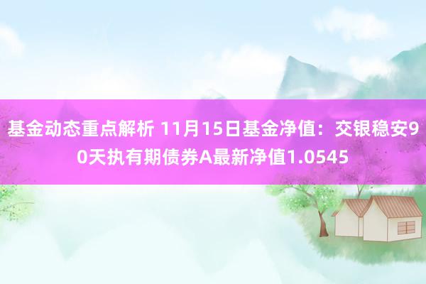 基金动态重点解析 11月15日基金净值：交银稳安90天执有期债券A最新净值1.0545