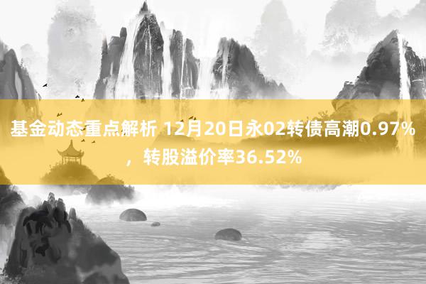 基金动态重点解析 12月20日永02转债高潮0.97%，转股溢价率36.52%