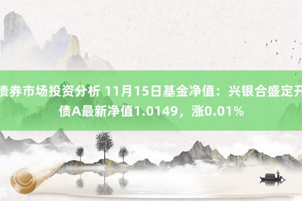 债券市场投资分析 11月15日基金净值：兴银合盛定开债A最新净值1.0149，涨0.01%