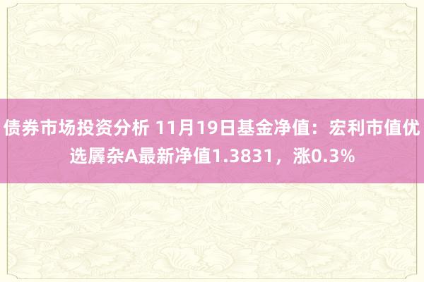 债券市场投资分析 11月19日基金净值：宏利市值优选羼杂A最新净值1.3831，涨0.3%