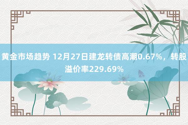 黄金市场趋势 12月27日建龙转债高潮0.67%，转股溢价率229.69%