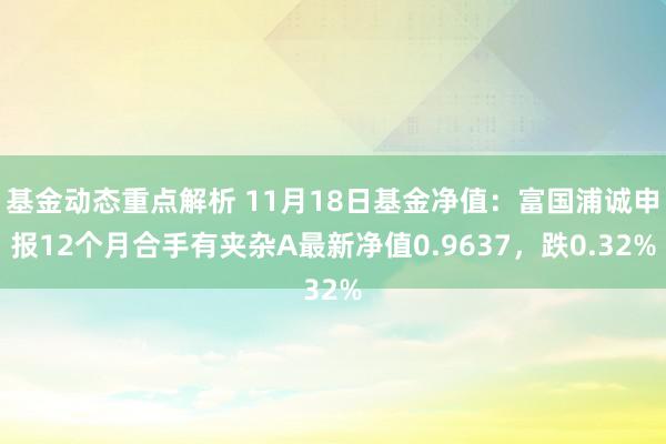 基金动态重点解析 11月18日基金净值：富国浦诚申报12个月合手有夹杂A最新净值0.9637，跌0.32%